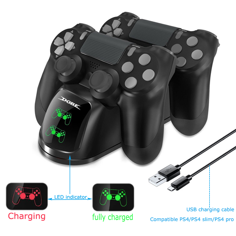 Dual USB Fast Charging Dock Station for Playstation 4 PS4 Slim / PS4