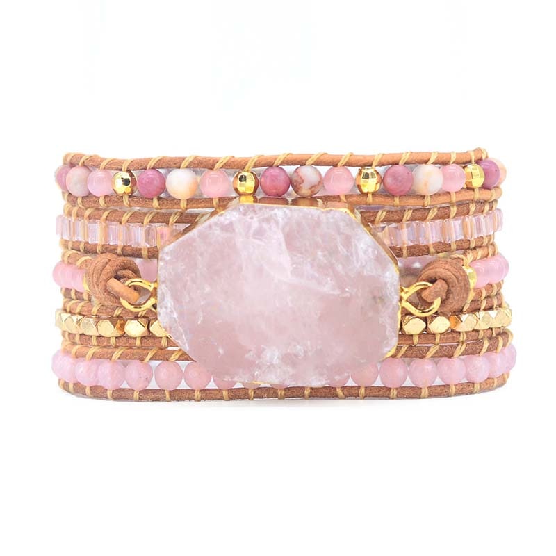 Natural Handmade Pink Quartz Bracelet Shopsy Adore